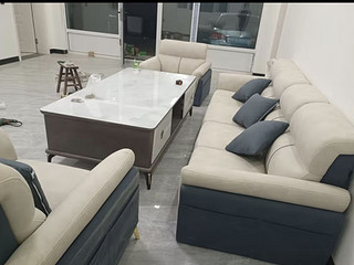 AUZU科技布艺沙发客厅小户型轻奢直排乳胶奶油风家具 双扶手四人位