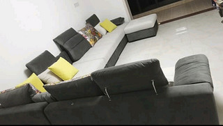 林氏家居欧式沙发客厅现代简约轻奢新款科技布艺沙发大小户型家具全套996 【灰色】