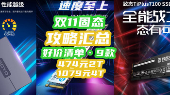 双11固态攻略：474元2T固态短暂回归！4T超值1079元7400MB/s！【好价汇总】