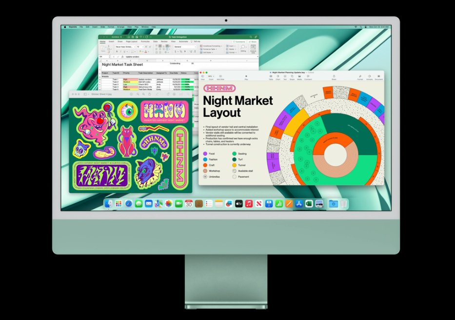 苹果发布新一代 iMac 24 一体机电脑，升级 M3 处理器、24英寸4.5K视网膜屏