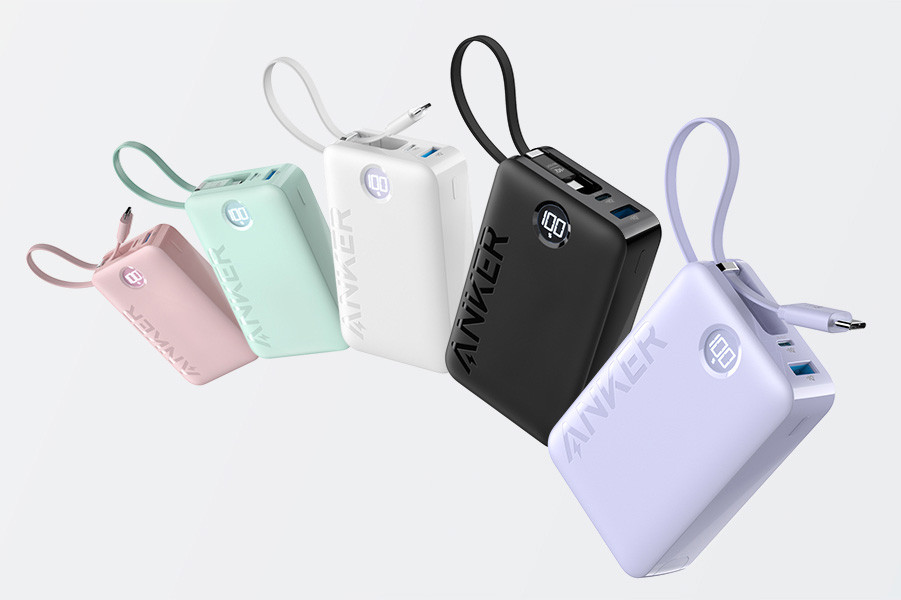 安克发布 Anker A1647 移动电源,USB-C线收纳/提手设计、20000mAh 容量、22.5W快充
