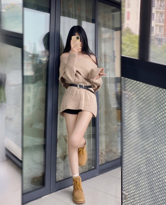 自然卷女靴