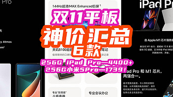 史低神价！双11平板攻略：256G iPad Pro史低4400+！256G小米5Pro史低1739！