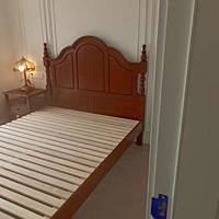 熙和全实木樱桃木美式法式复古双人床：现代简约卧室的艺术