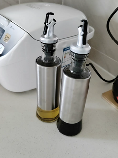 【康巴赫】油壶2瓶装玻璃油瓶喷油罐家用不锈钢酱油醋调料瓶防漏