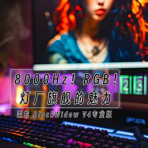 8000Hz 轮询+炫酷灯效，感受下灯厂旗舰的魅力丨雷蛇 BlackWidow V4专业版机械键盘