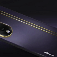 网传 | 荣耀 90 GT 手机渲染图曝光：机身紫金配色，相机边缘配有金色描边