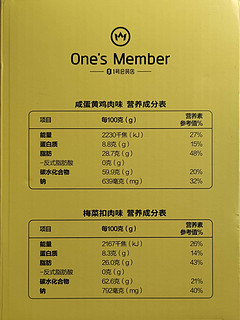 One's Member 咔咔脆双层饼干（配料表展示及简评）