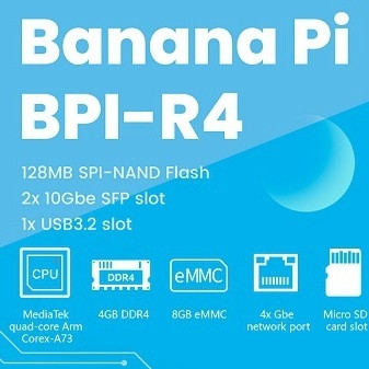 Banana Pi BPI-R4 SBC/路由器推出，带双 10G SFP+ 端口+Wifi7支持
