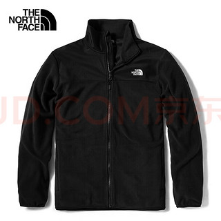 The North Face 北面抓绒衣 新款户外防风薄款外套 黑色