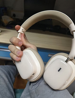 倍思H1i双金标版 头戴式蓝牙耳机真无线主动降噪 100小时超长续航高音质 手机电脑游戏网课适用 白色