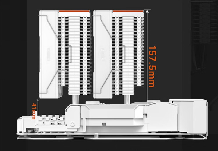 超频三发布 “臻”RZ620 白色特别版高端散热器，6热管双塔、风扇三挡物理调速