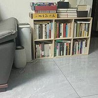 实木书柜落地一体靠墙