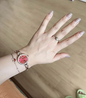 雷诺（RARONE）手表 国潮手链式如意腕表中国红石英女士手表送女友