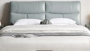 舒适与浪漫兼备——全友家居头层牛皮双人床1.8米软床