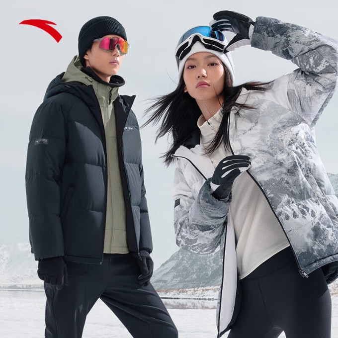 安踏雪壳羽绒服丨四防鸭绒保暖羽绒服男冬季宽松加厚休闲外套上衣