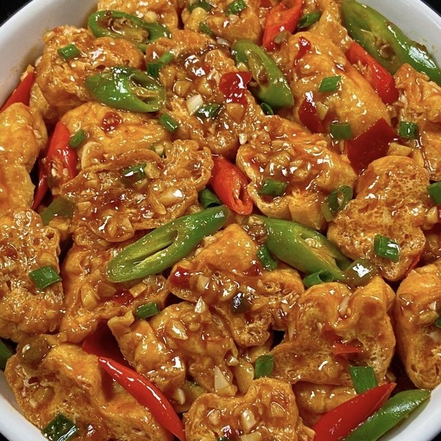 辣椒炒油豆腐