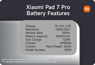 小米平板7 Pro或将引领市场：10000mAh电池+骁龙8 Gen2