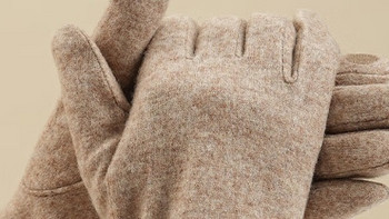  玖慕(JIUMU)羊毛保暖触屏手套 GLW051——柔软羊毛，触屏便捷