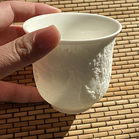 京东一块钱购买的羊脂玉白瓷清明上河图主人杯！