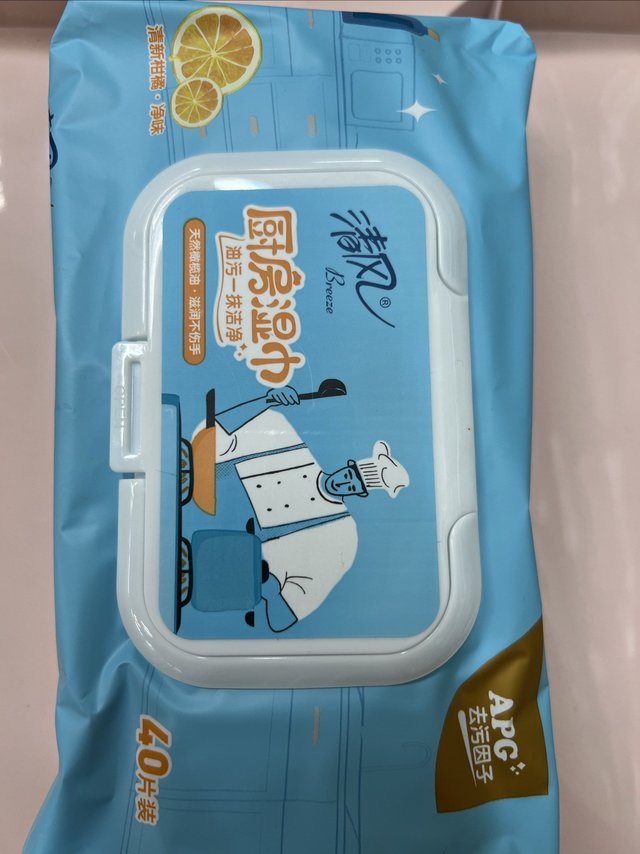 清风厨房湿巾40片装大规格,一擦就干净
