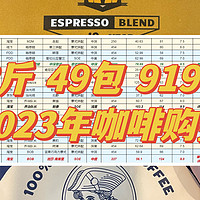 咖啡乐趣 篇八：919杯，33斤，49包，2300元：我的2023年咖啡购买清单和总结
