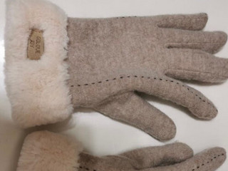 羊毛保暖手套女秋冬季女士加绒毛线手套
