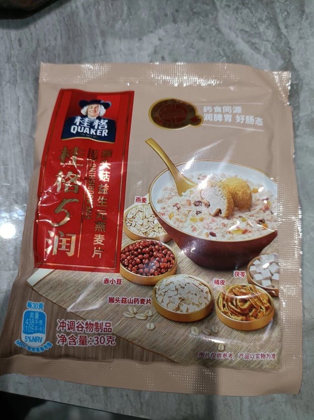 桂格五润混合即食麦片30g*1袋猴头菇饱腹速食早餐