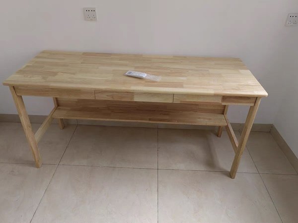 长条桌实木家用靠墙一体