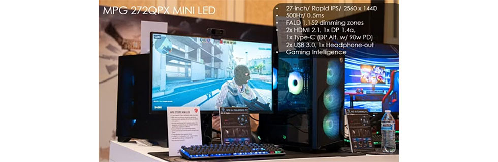 聚焦CES丨微星发布 MPG 272QPX 显示器，MiniLED 区域调光、500Hz 超高刷