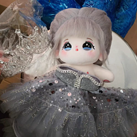 银灰色的公主梦——高档20cm棉花娃娃娃衣学院风公主裙亮片蕾丝大裙摆女生玩偶