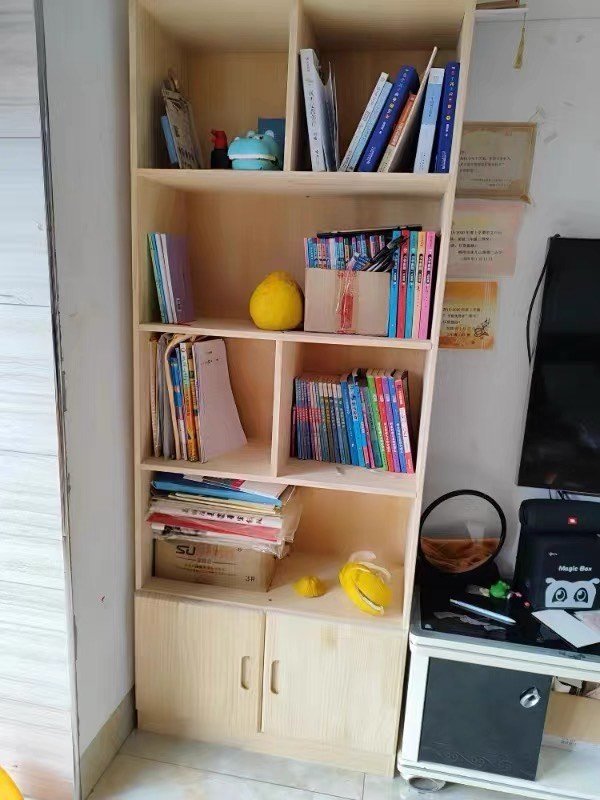 实木书柜家用靠墙收纳柜子