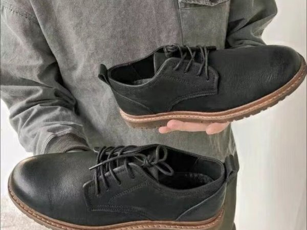 木林森休闲皮鞋男鞋2024商务休闲鞋英伦正装鞋男士婚鞋大码驾车鞋子春季 黑色 41 [运动尺码]