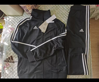 阿迪达斯 （adidas）运动套装春秋开衫外套长裤两件套户外运动服 黑白（春秋款） XL 