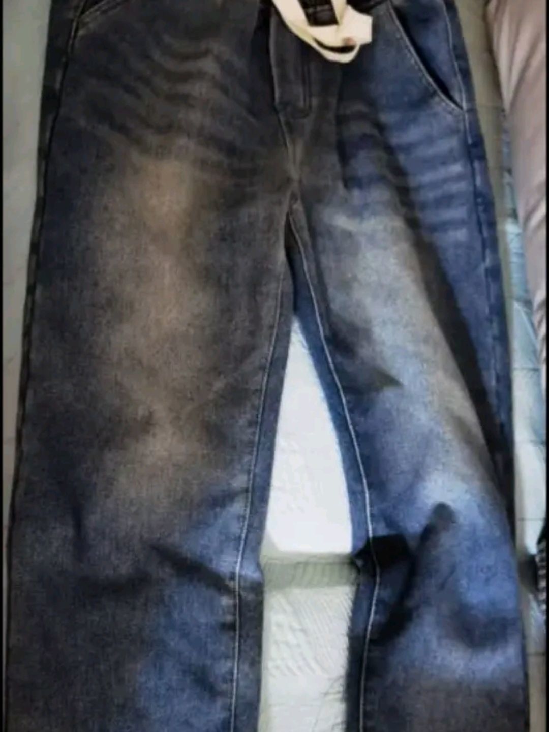 fog sky 牛仔裤男士秋冬季潮牌高街直筒裤子男美式复古宽松阔腿休闲裤