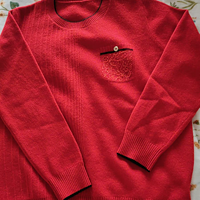 ​女式大红色羊毛衫，过年的必备穿搭单品