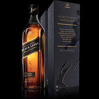尊尼获加（JOHNNIE WALKER）洋酒 黑牌黑方 12年苏格兰调和型威士忌1000ml