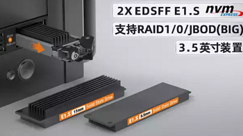 【概念产品 CP133-1】2 盘位 EDSFF E1.S NVMe SSD 硬盘抽取盒，支持 RAID 1/0/JBOD/SPAN（BIG） 模式