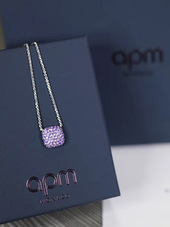 [杨紫同款系列]APM紫色方形调节项链时尚饰品新年礼物新品