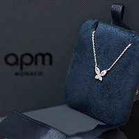 APM Monaco情人节礼物蝴蝶项链女生简约银锁骨链时尚设计