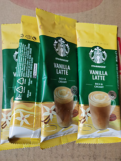 星巴克（Starbucks）速溶花式咖啡4袋装 香草风味拿铁 土耳其原装进口速溶咖啡