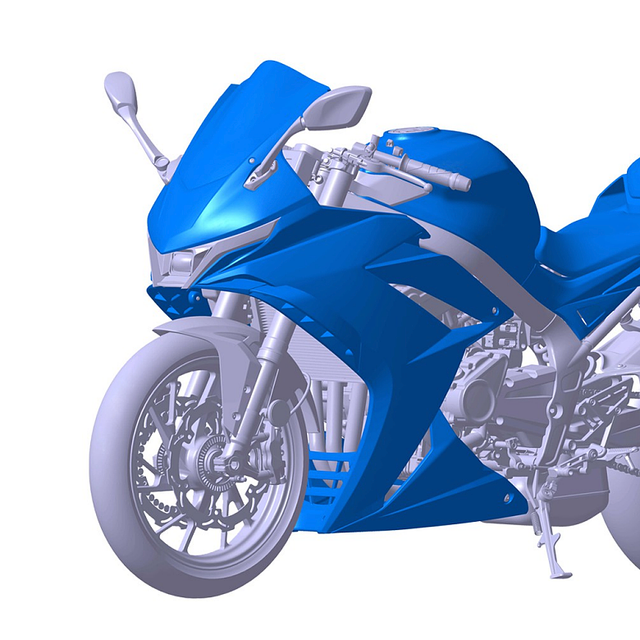 银钢首款四缸仿赛摩托车外观专利曝光