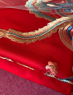 博洋（BEYOND）博洋家纺结婚四件套纯棉红色传统刺绣婚庆套件龙腾凤跃220*240
