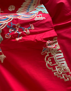 博洋（BEYOND）博洋家纺结婚四件套纯棉红色传统刺绣婚庆套件龙腾凤跃220*240