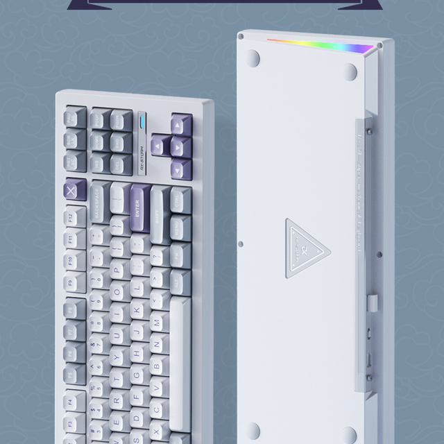 RX STORM 新品“胶坨坨”键盘 RX870 来袭：UV 类肤涂层，全填充注塑
