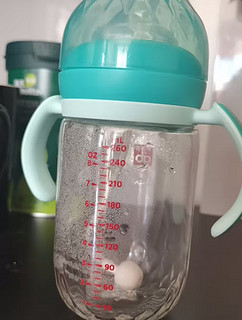 好孩子（gb）婴儿奶瓶 宽口径玻璃奶瓶天使饿魔系列260mL 浅绿 6个月+