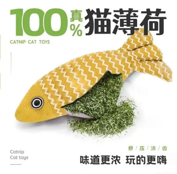 逗猫新招仿真鱼抱枕来袭