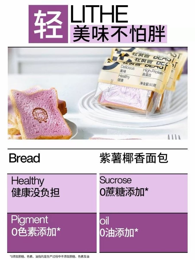 轻食兽面包