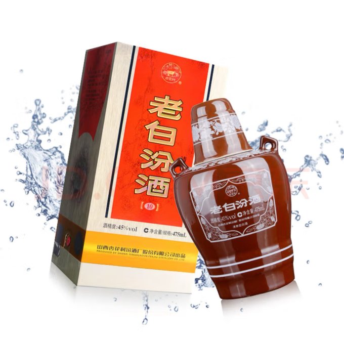 汾酒老白汾10清香型白酒45度475ml