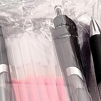 晨光得力 按动笔通用笔芯0.5mm子弹头大容量学生考试笔办公签字笔